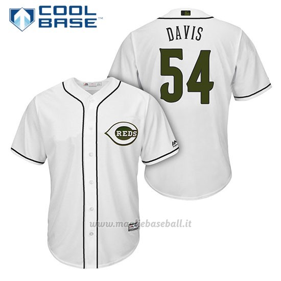 Maglia Baseball Uomo Cincinnati Reds 54 Rookie Davis Bianco2018 Alterner Cool Base